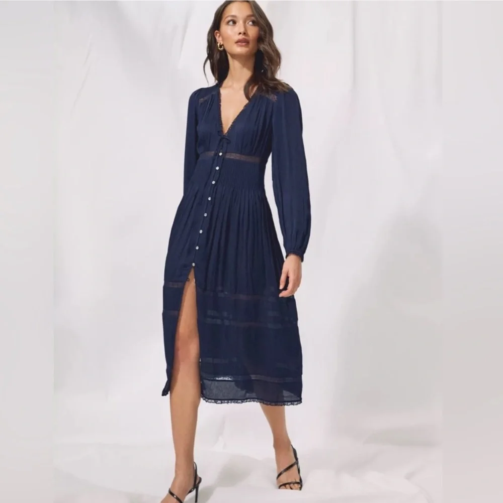 Wilfred Navy Blue Midi Dress - Picture 2 of 16
